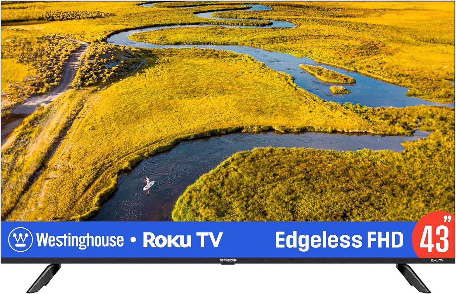 Westinghouse Edgeless Roku TV Showdown: 43-Inch Design, 1080P, & Voice Assistant Harmony