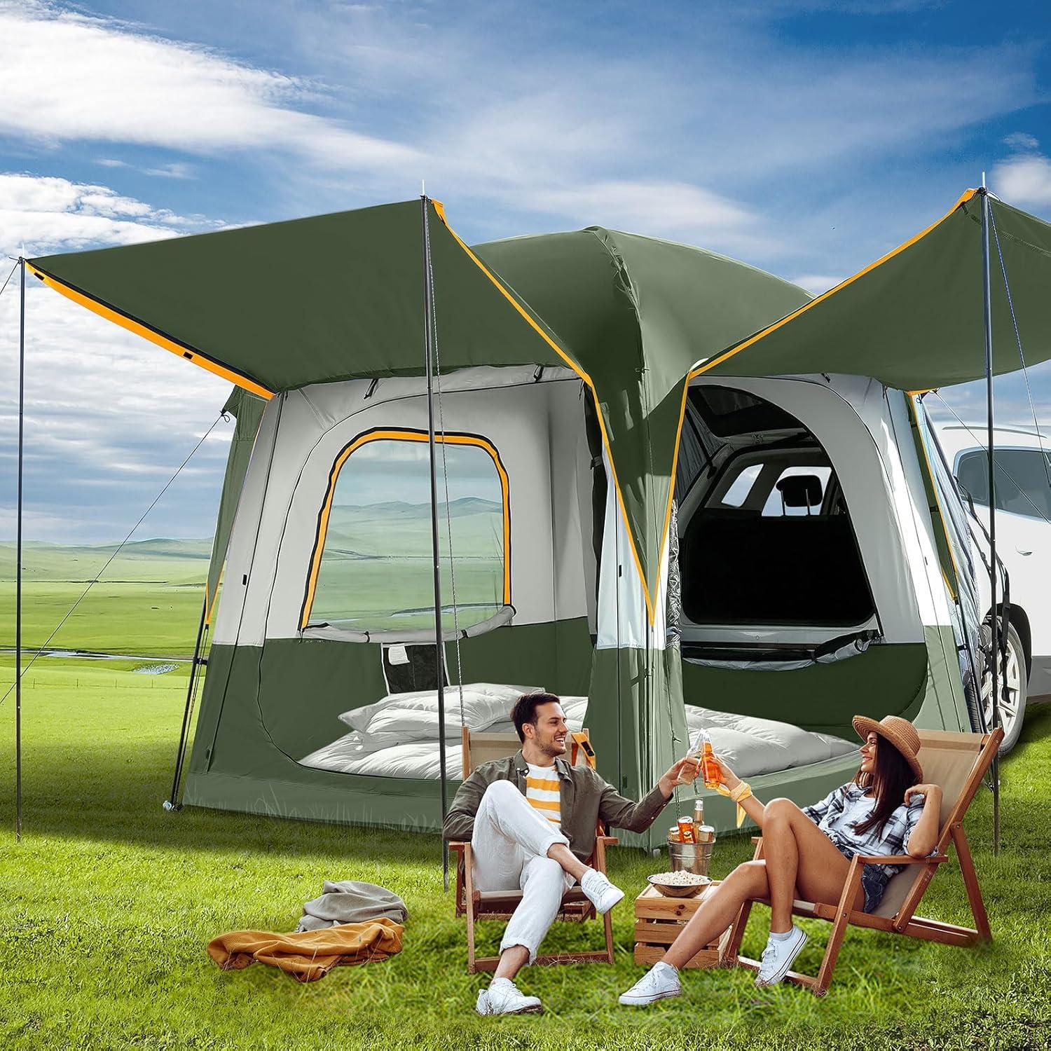 SUV vs. Car Tent Showdown: 3000mm Waterproof, 4-6 People & Double Door for Camping