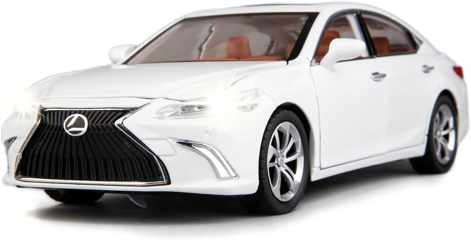 Bright White Lexus ES300 Model innovation tested: Openable Door Toy Car comparison... Perfect Gift Insight!