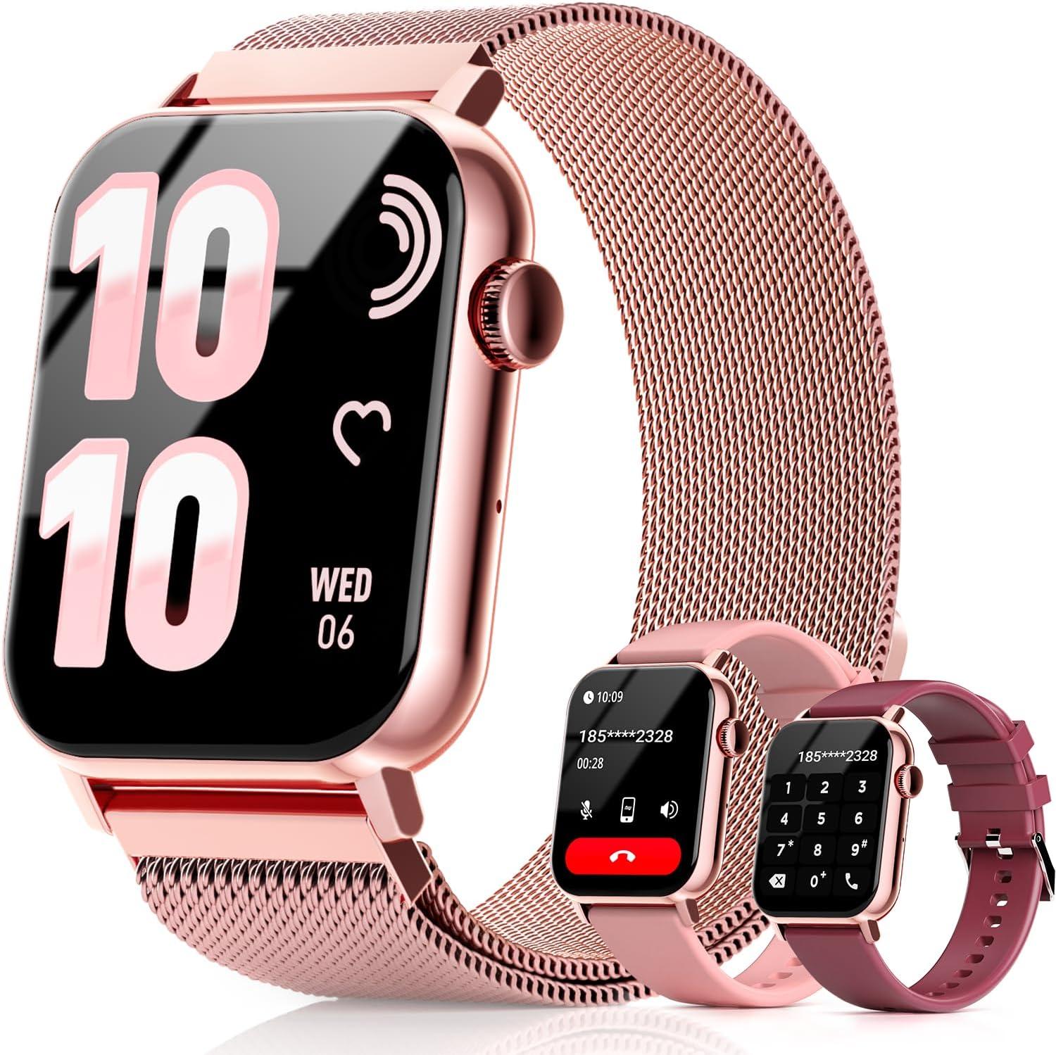 Smart Watches for Women: HD, 120+ Sport Modes, Surprising Waterproof, Rose Gold