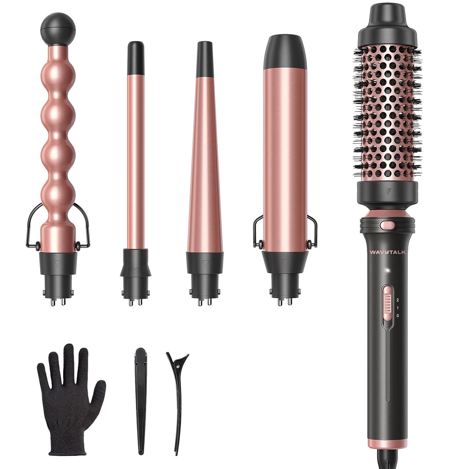 Curling Showdown: Wavytalk 5-in-1 Speed vs. 4 Ceramic Wands, Brush... (Rose Gold)