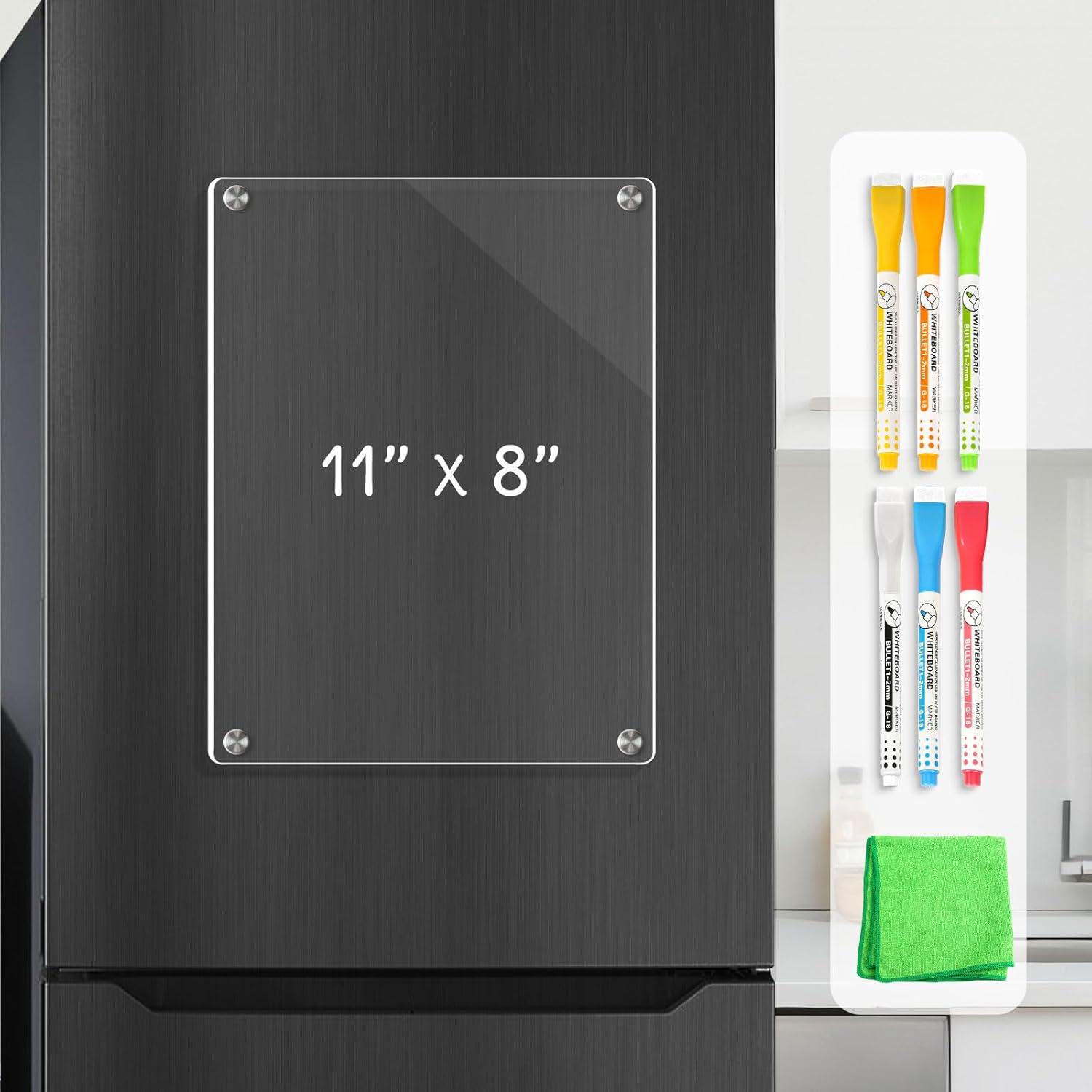 Surprising Showdown: 11"x8" Fridge Board, Magnetic Dry Erase, Planner, 6 Markers