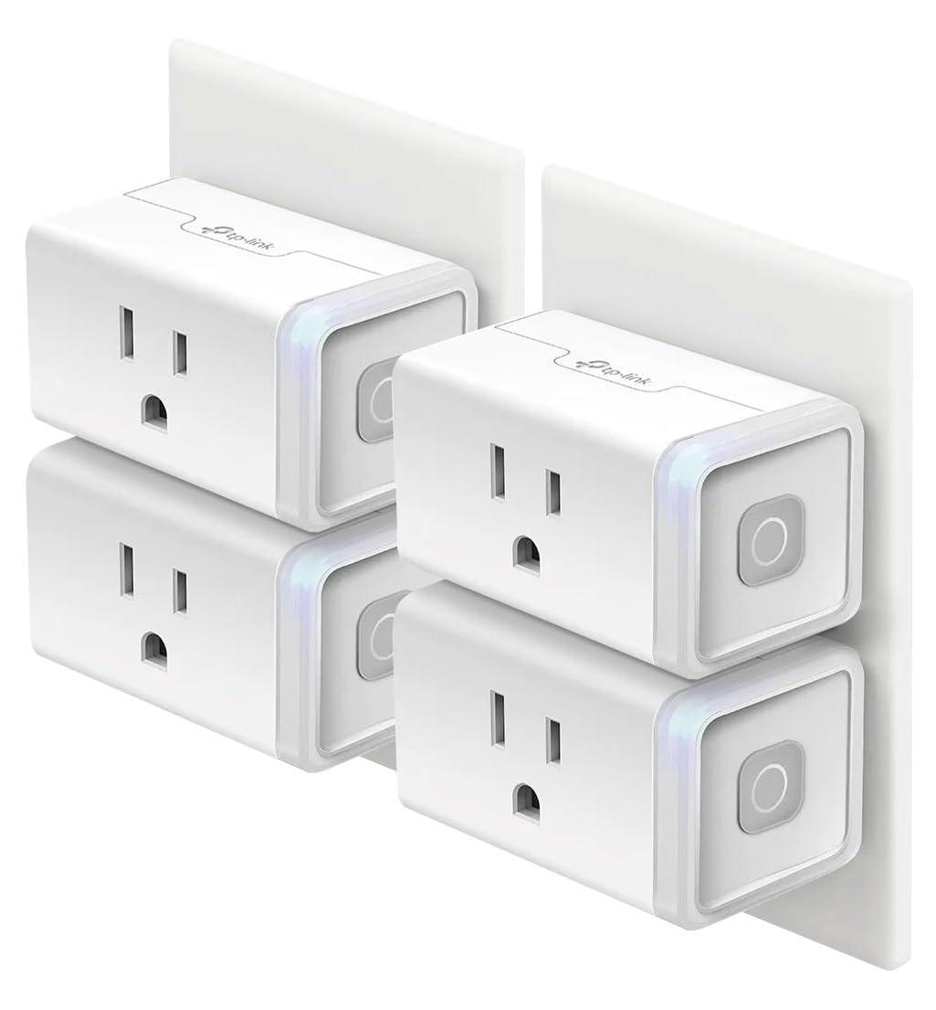 Smart Home Showdown: No Hub, Alexa Echo, 15A, UL-Tested, 4-Pack, White Plug