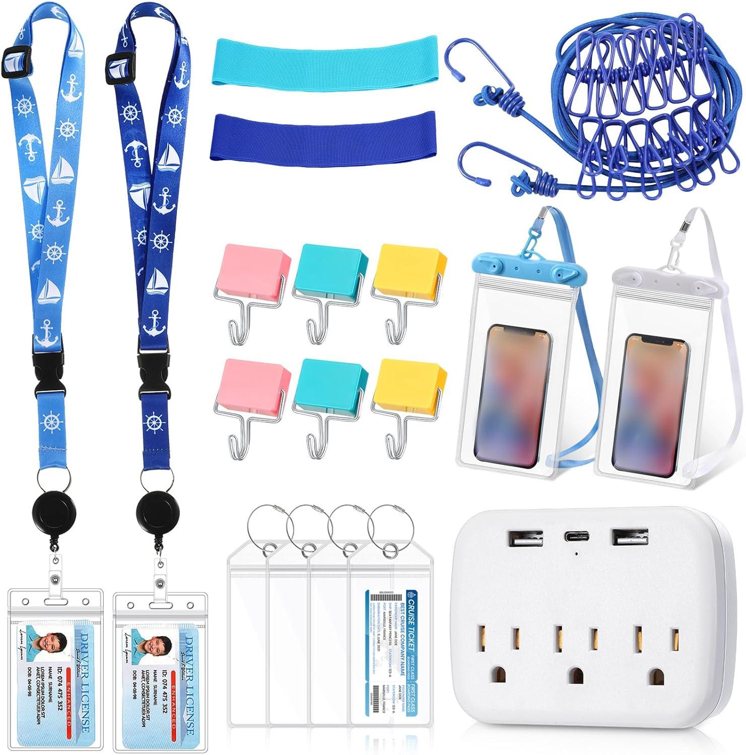 Cruise Essentials Power Strip & Zipper Pouch - Surprising Graph Design for Multi-Use Travel & Gifting
