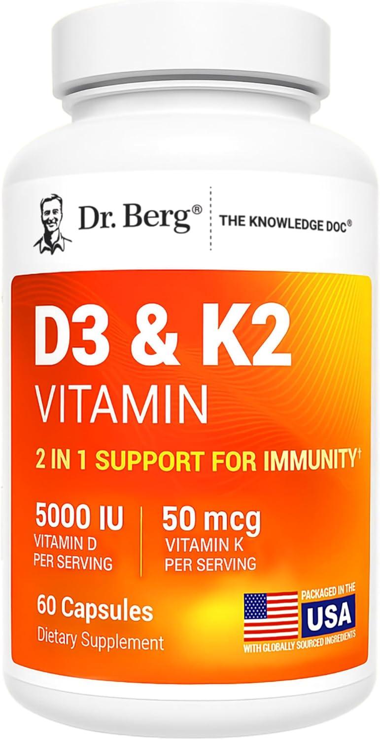Best Vitamin D3 K2 - Dr. Berg Maximum Strength 5000 IU 60 Capsules Review