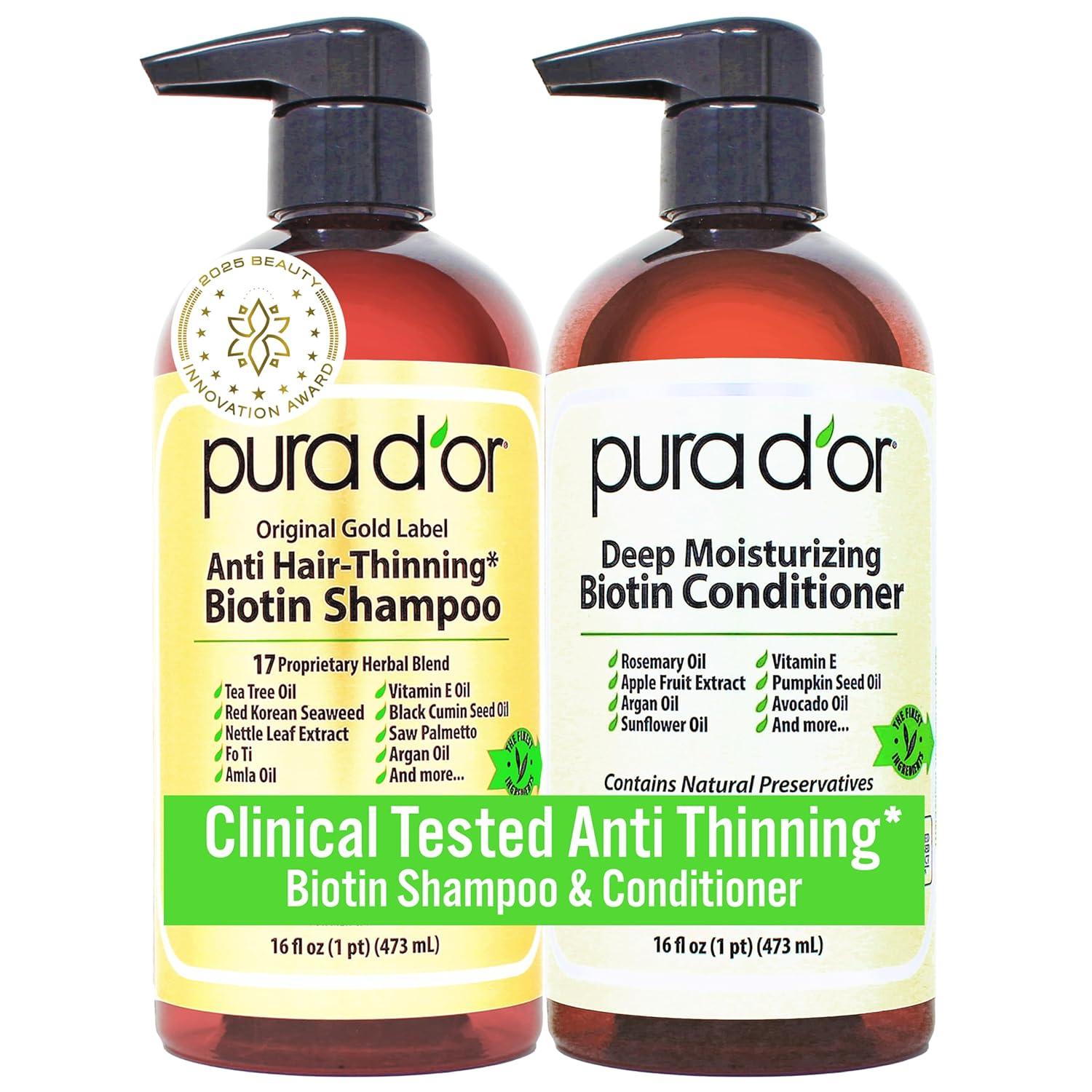 Best Anti-Thinning Shampoo - PURA D'OR Original Gold Label Set (16oz x2) Review