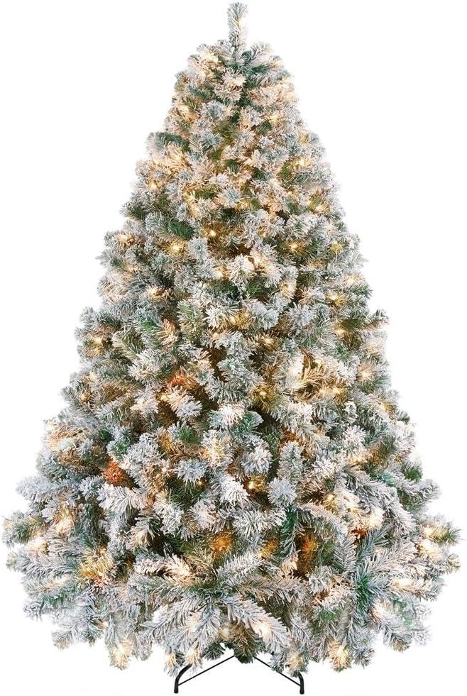 Best Christmas Tree – Yaheetech 6ft Snow Flocked Pre-lit Review