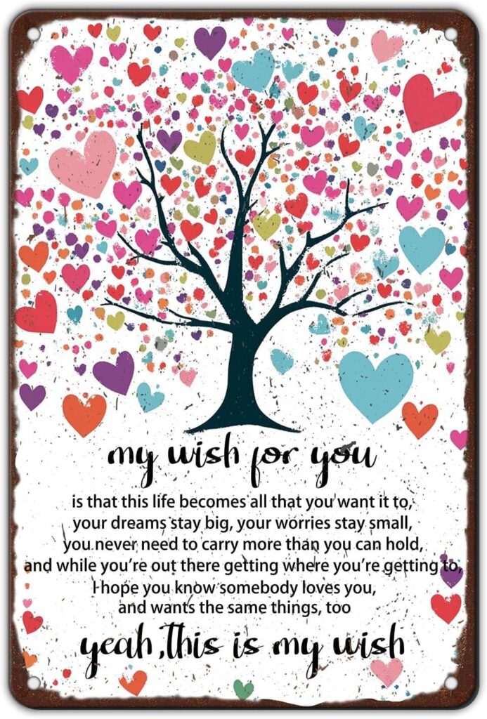 Best Home Décor – My Wish for You Lyrics Tin Sign Review
