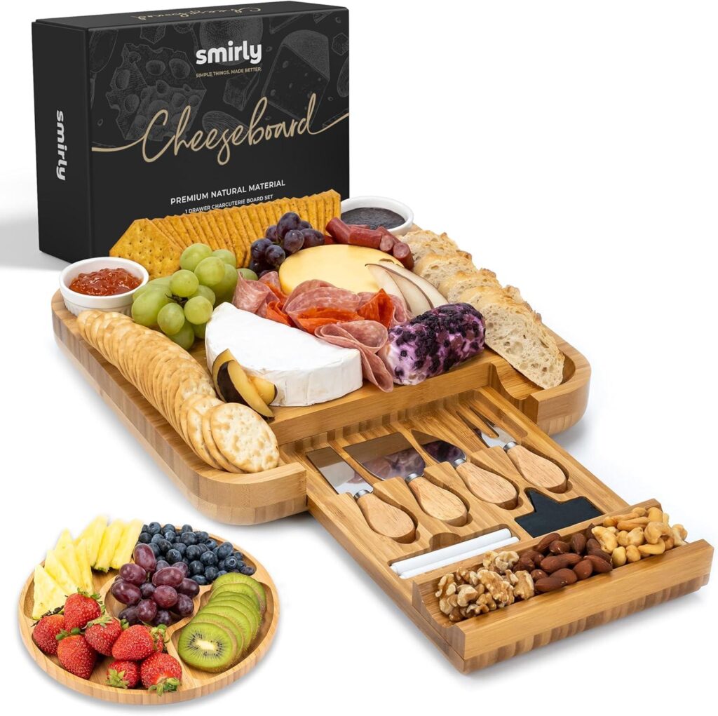 Best Charcuterie Board – SMIRLY Charcuterie Large Bamboo Cheese Board Set for Serving Review