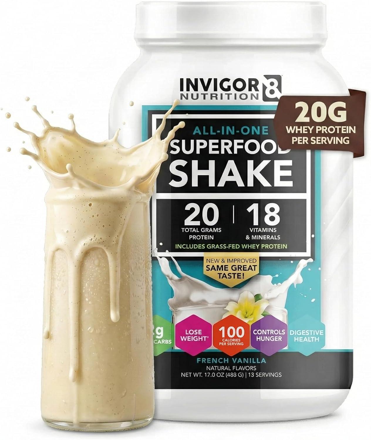 Invigor8 Best Protein Powder - INVIGOR8 Superfood Grass Fed Whey Shake French ...