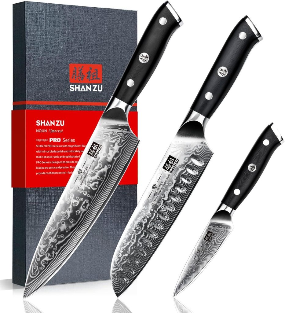 Best Kitchen Knives – SHAN ZU Damascus Knife Set Review
