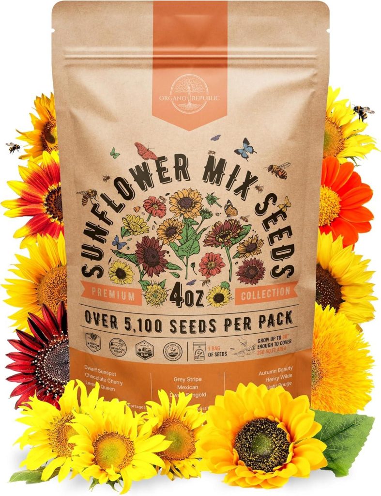 Best Gardening – Sunflower Mix Seeds Pack 4 oz – Over 5,100 Non-GMO Heirloom Sunflower Seeds for Planting Review