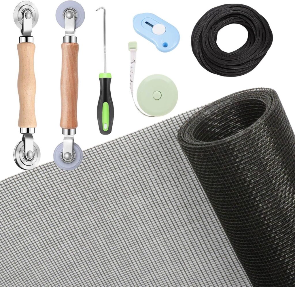 Best Screen Repair Kit – Windows Screen and Screen Door Repair Kit, 48″x118″ Charcoal Fiberglass Mesh with Rolling Tool/Hook/Ruler/Cutter/Spline, TOOLTRIZ Review