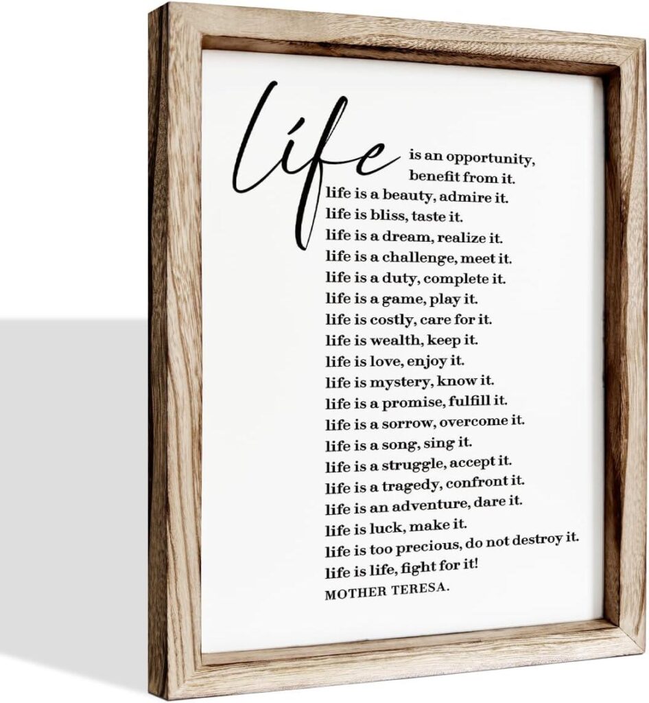 Best Wall Decor – Mother Teresa Quote Sign for Motivation Review