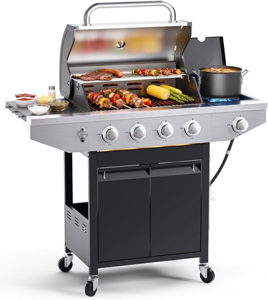 Best BBQ Grill – 4-Burner Propane Gas BBQ Grill with Side Burner, 46,500 BTU Output Review