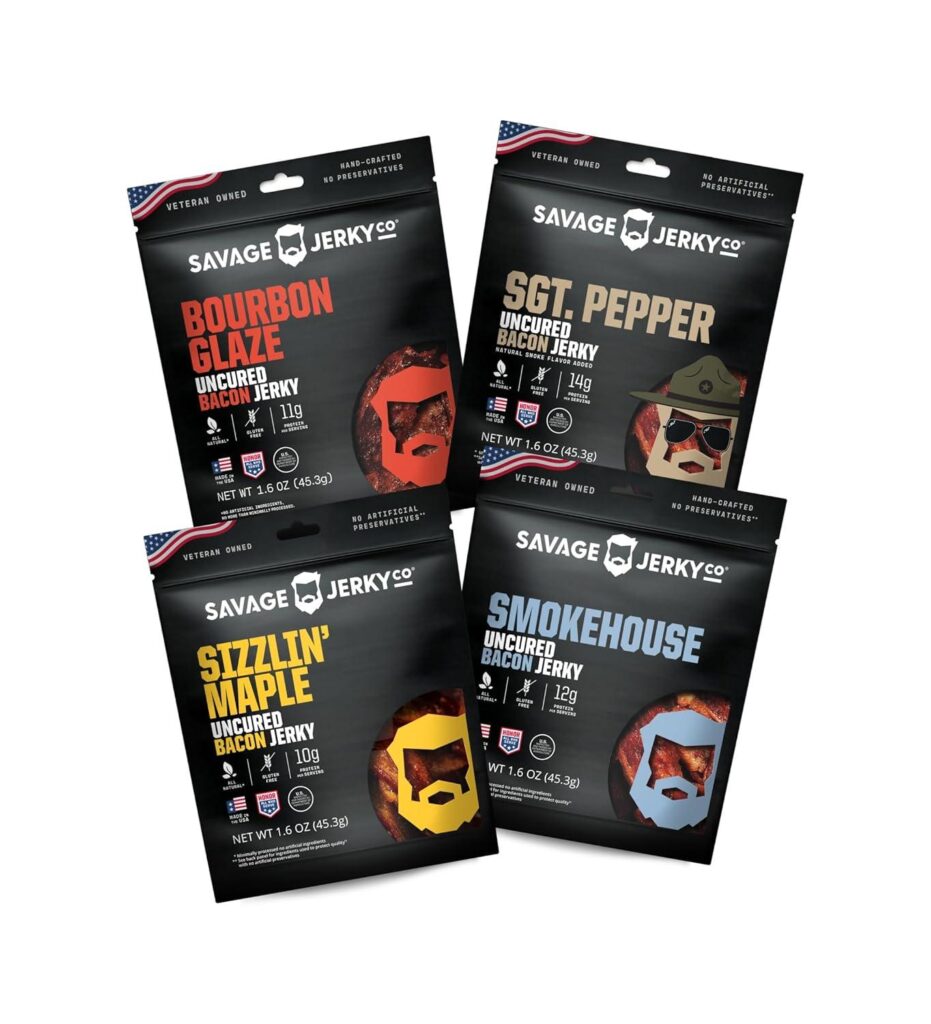 Best Snack – SAVAGE Bacon Jerky Variety – Gluten Free Review