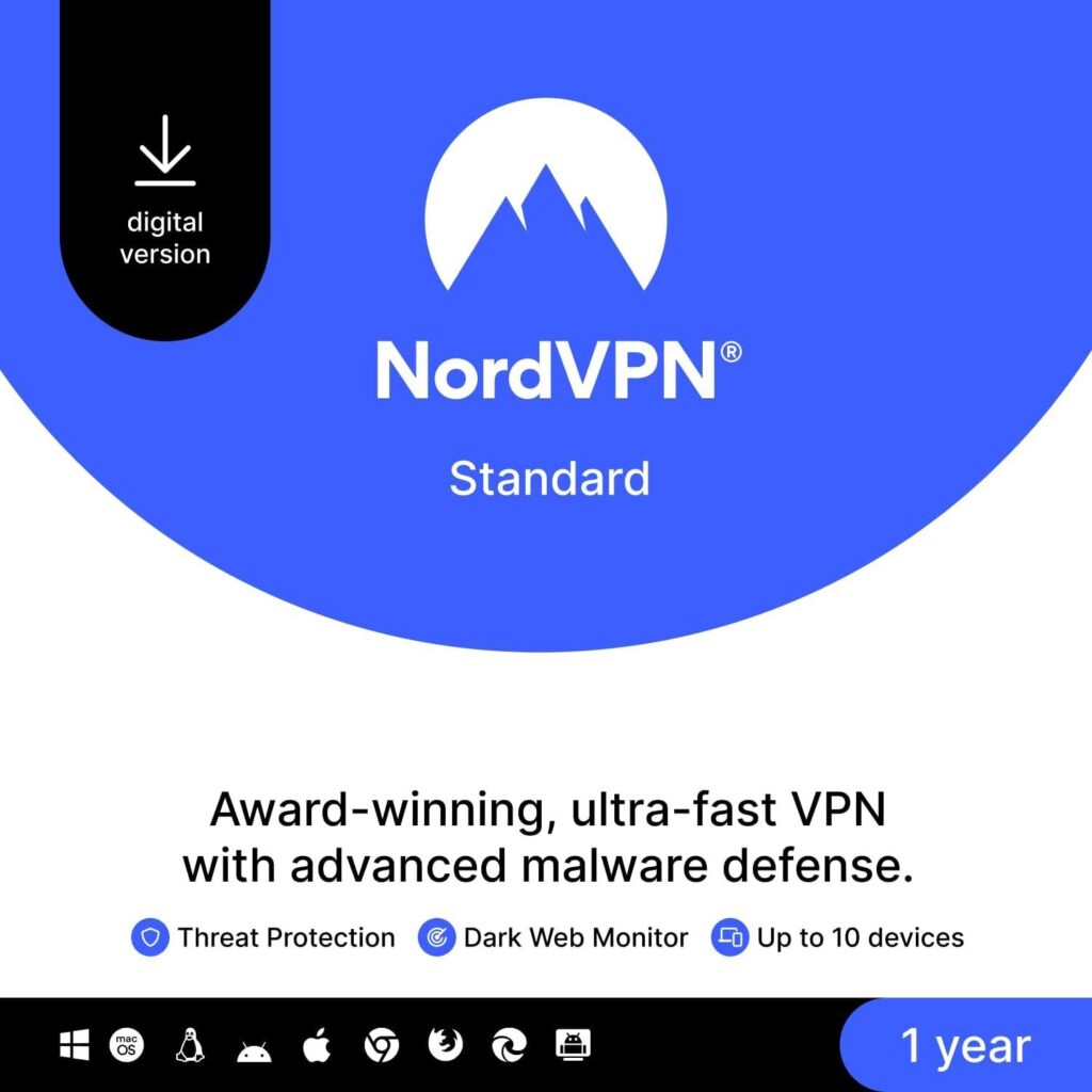 Best VPN & Cybersecurity – NordVPN Standard, 10 Devices Review