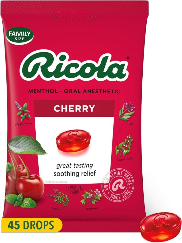 Best Cough Drops – Ricola Cherry Throat Drops, 45 Count Review
