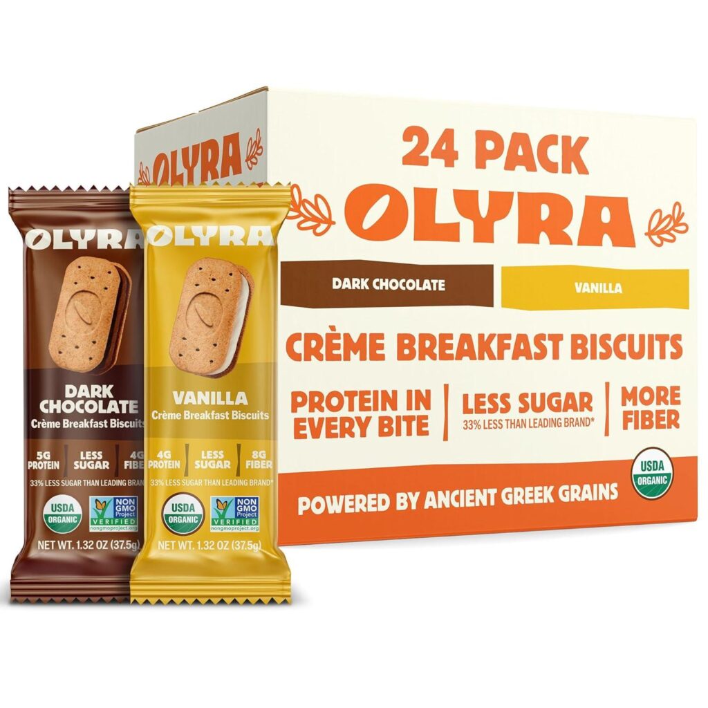 Best Organic Snacks – Olyra Variety Pack, Vanilla – Dark Chocolate Sandwiches Breakfast Biscuits Review