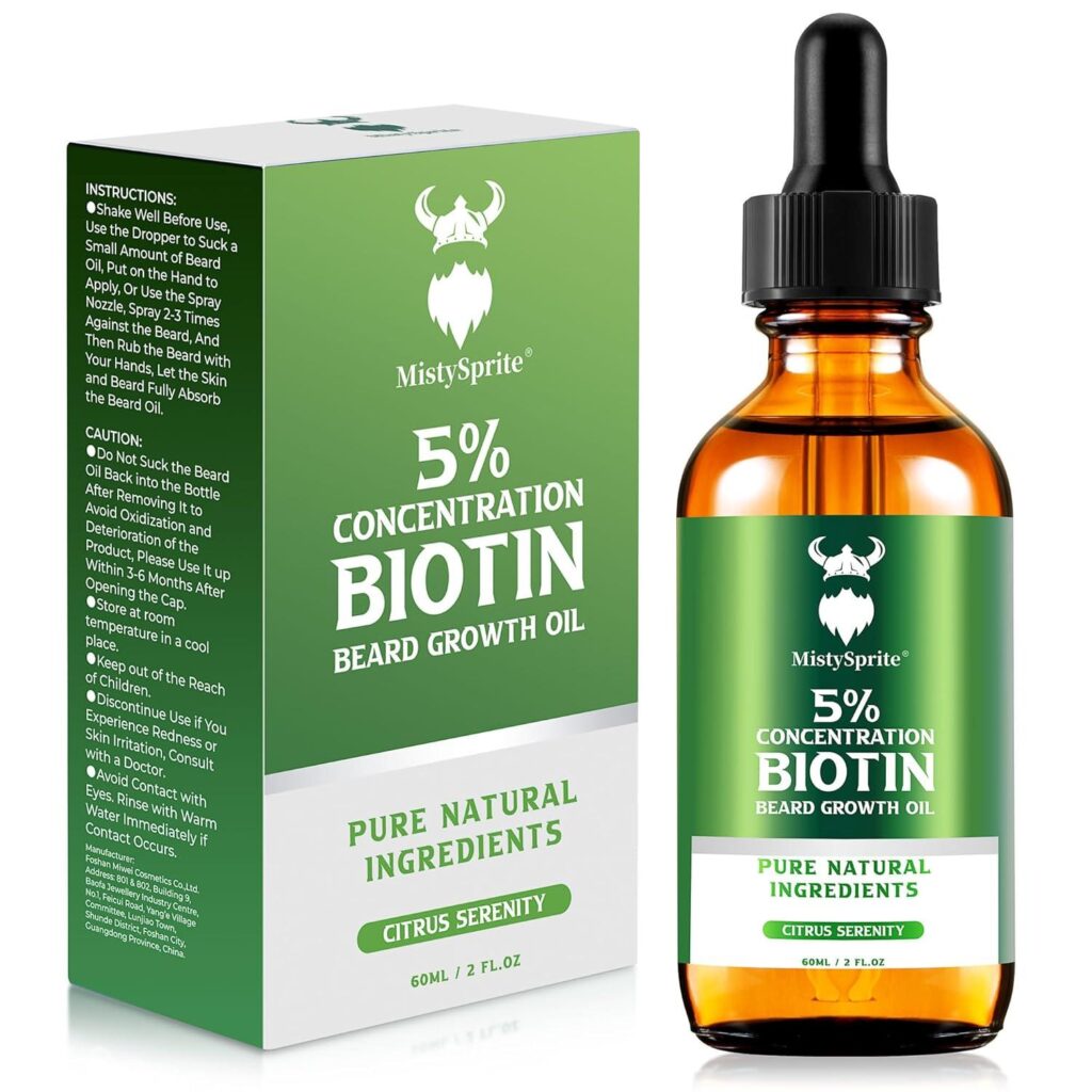 Best Beard Growth Oil – 5% Biotin, Citrus Serenity, 2 oz Review