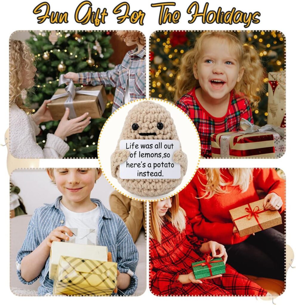 Best Novelty Gift – 3 inch Life Interesting Knitted Positive Potato Review