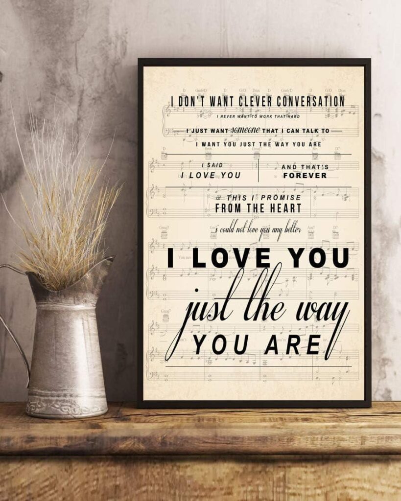 Best Home Decor – Just The Way You Are Song Lyrics Portrait Poster Review