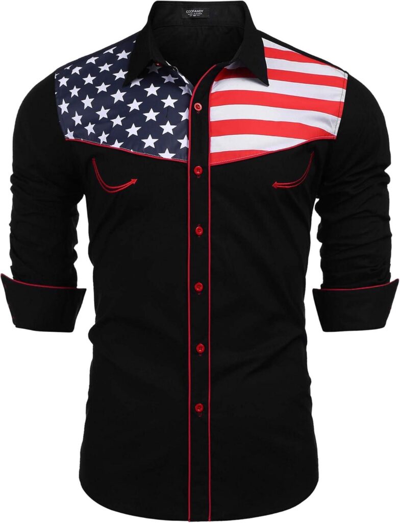 Best Patriotic Shirt – COOFANDY Men’s American Flag Button Down Review