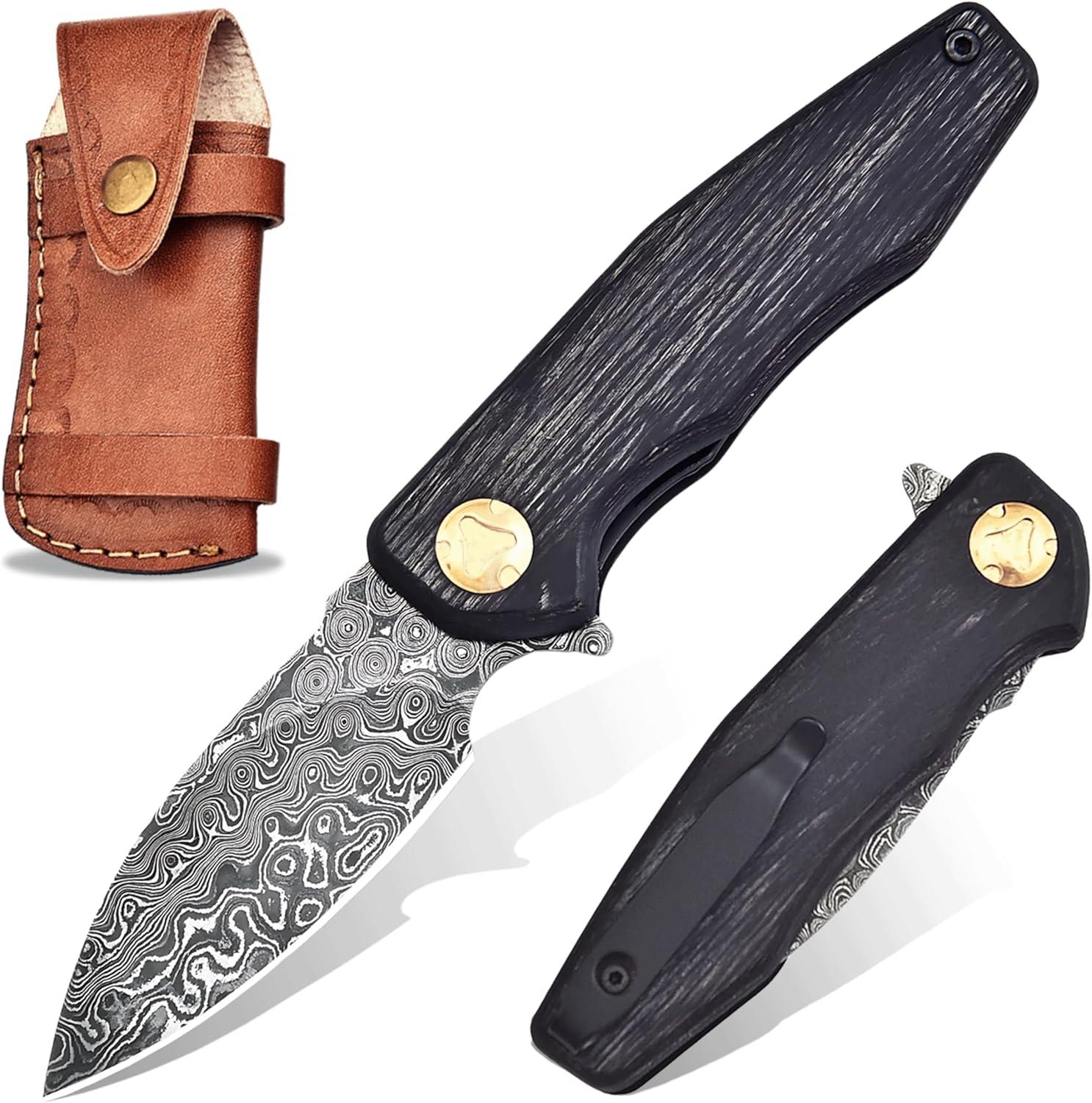 Comparative Insight: Damascus Pocket Knife versus Sheath Knife… Tested for EDC Use