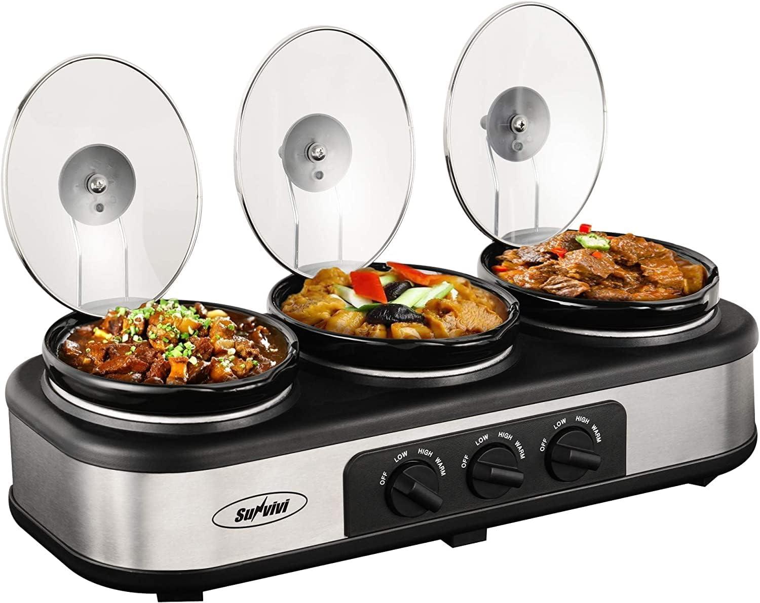 Split-Section Versus Single Slow Cooker: Spacious Buffet Tested... Perfect for Parties!