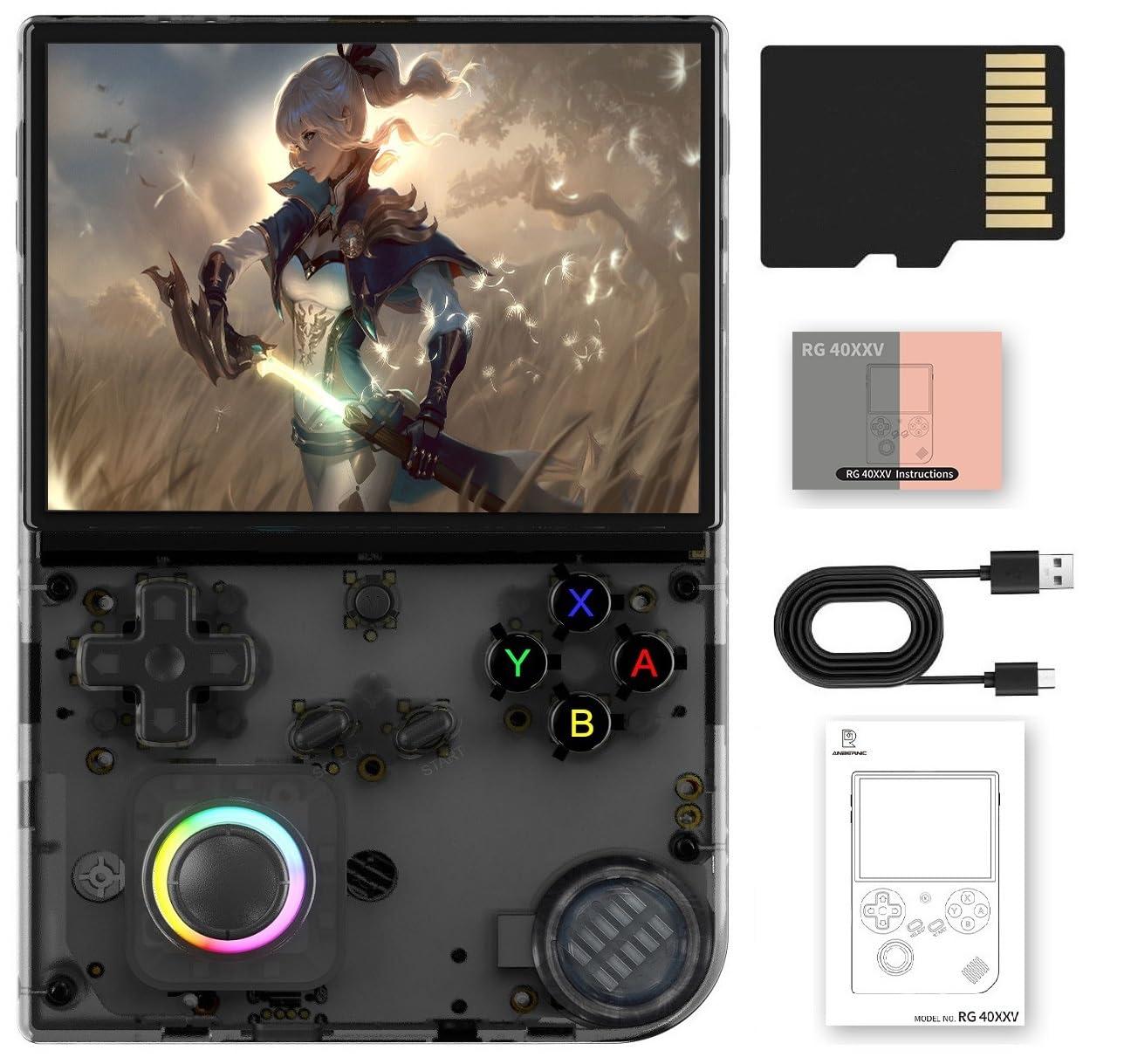 Retro Handheld Showdown: Surprising Linux System-5G WiFi, 64G TF Card, Transparent Black Design