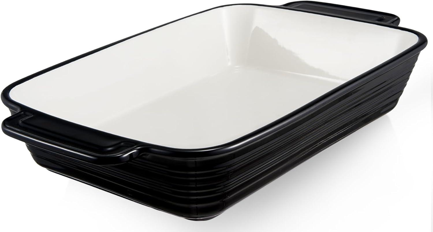 LIFVER Baking Dish Showdown: Handles, 115oz (Ceramic, Oven-Safe, Decor) for Feast Prep