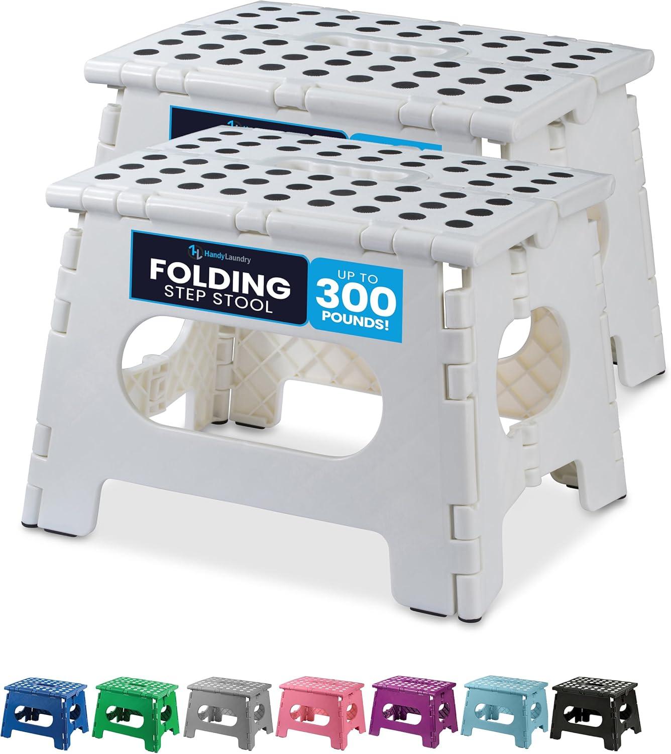 Surprising Insight: Laundry Step Stool's One-Flip Convenience Tested for Adult Sturdiness & Kid Safety (2-Pack)