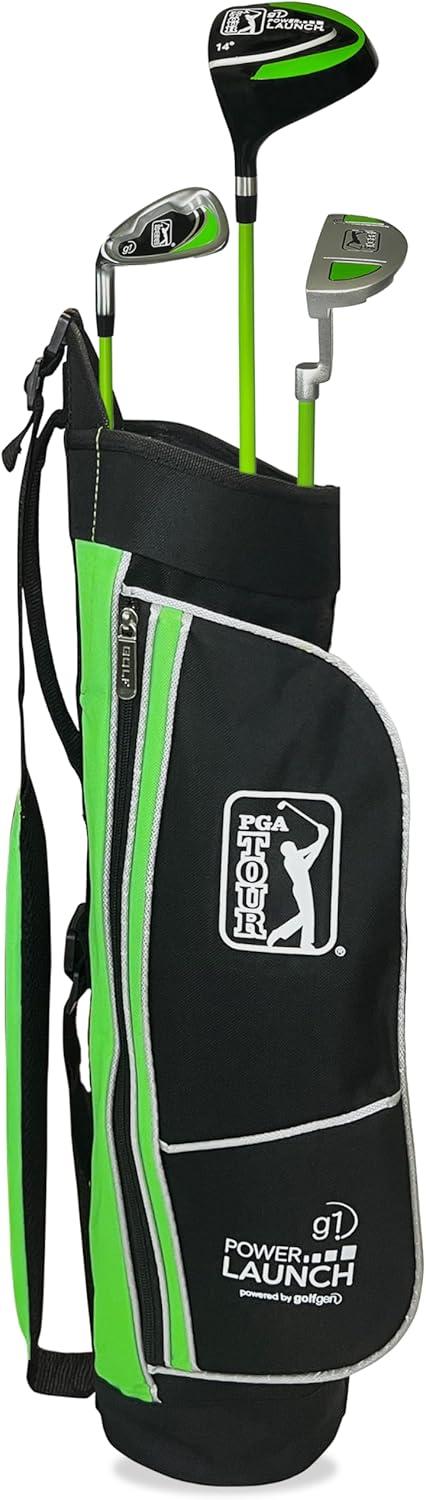 PGA TOUR Youth Clubs 3-5 vs. 5-8: Mallet Putter & Lightweight Bag, Surprise Safety for Kids