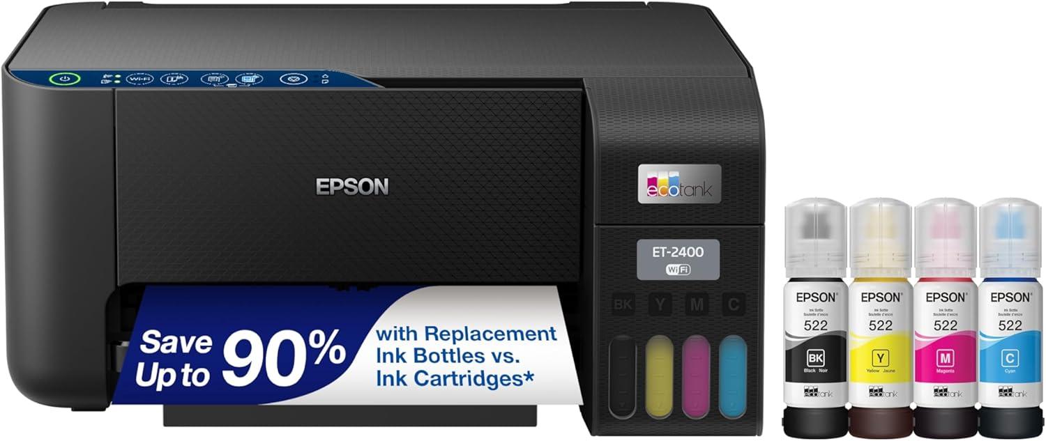 Epson EcoTank ET-2400 Cartridge-Free Black Printer Tested: Surprising Home Savings