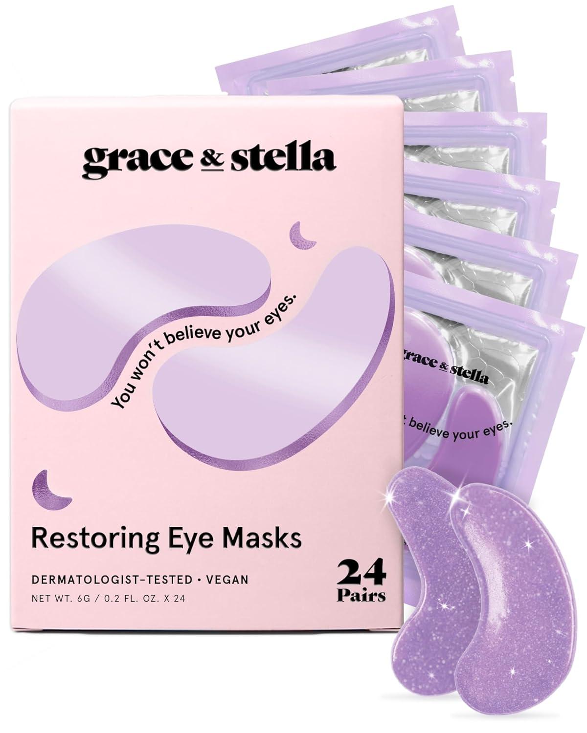 Grace & Stella Eye Masks: Vegan Hyaluronic & Retinol for Dark Circles (Holiday Tested!)