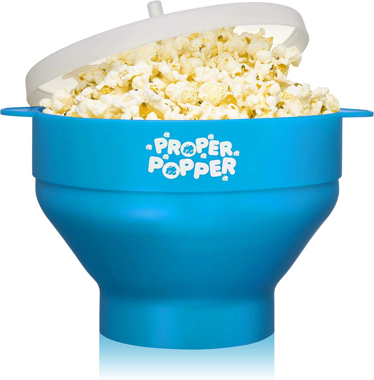 Showdown: Microwave Popcorn Popper vs. Silicone & Collapsible Bowl - BPA-Free, Collapsible, Dishwasher-Safe (Turquoise)