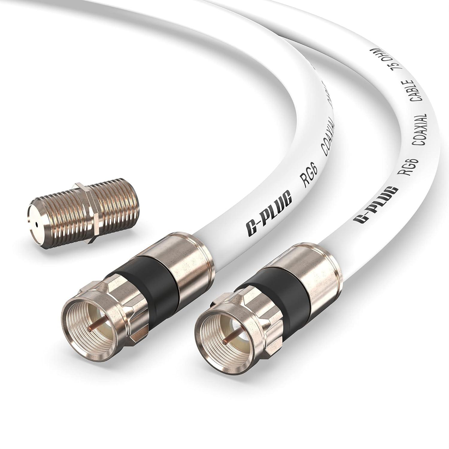 G-PLUG 10FT RG6 Set - Weather-Sealed & Double O-Ring Tested for Digital TV Aerial Use