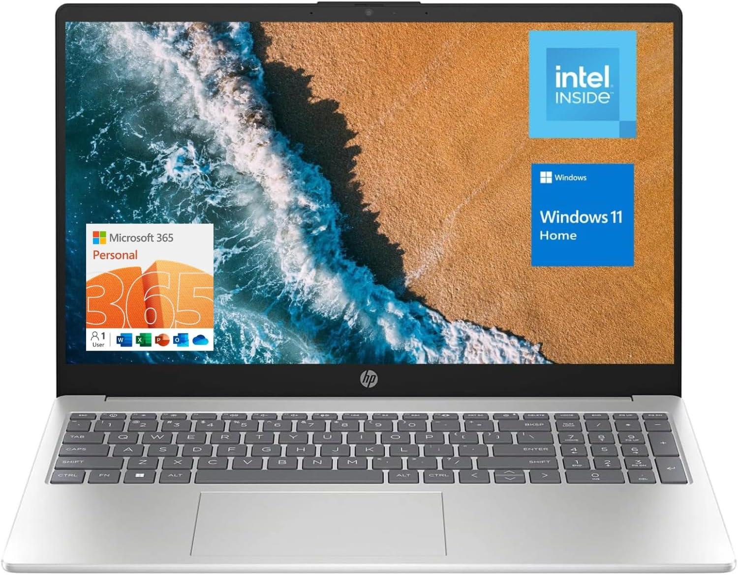 HP 15.6" Showdown: HD Display, N200, 16GB RAM, 128GB Storage (Microsoft 365, Silver)