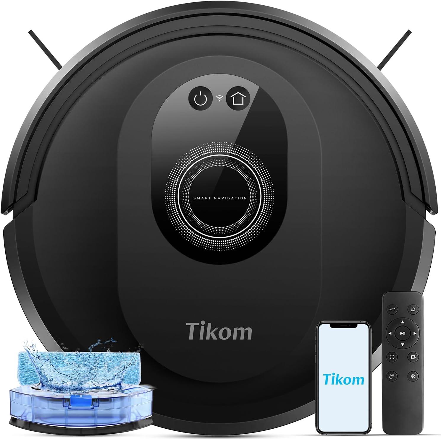 Tikom Vacuum & Mop (Pet Hair) vs. G8000 Max (Self-Charge): 5000Pa, 150 Min Run
