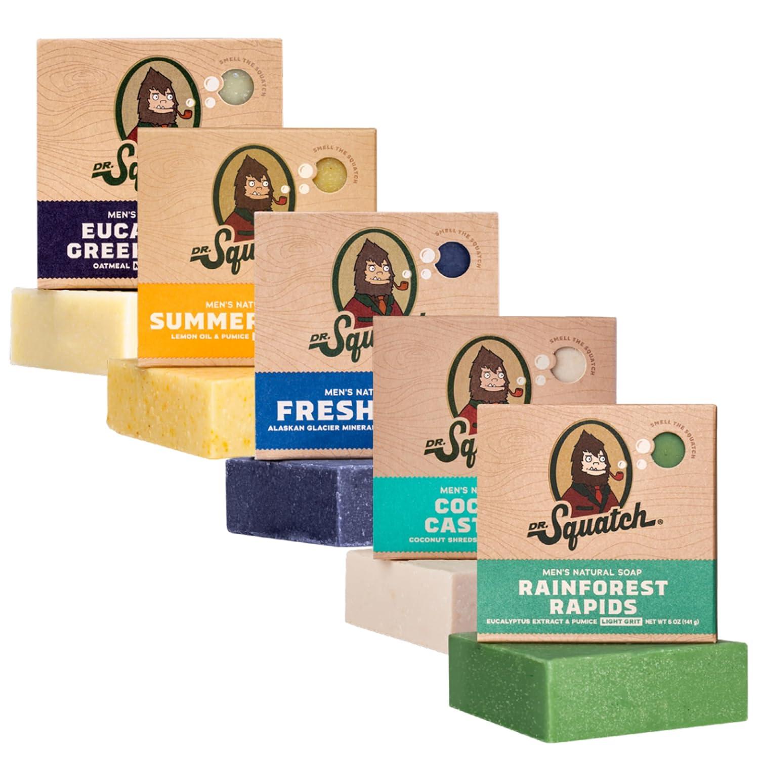 Dr. Squatch Men's Soap Showdown: Cold Process, No Chemicals, 5 oz, 5-Pack, Greek Yogurt