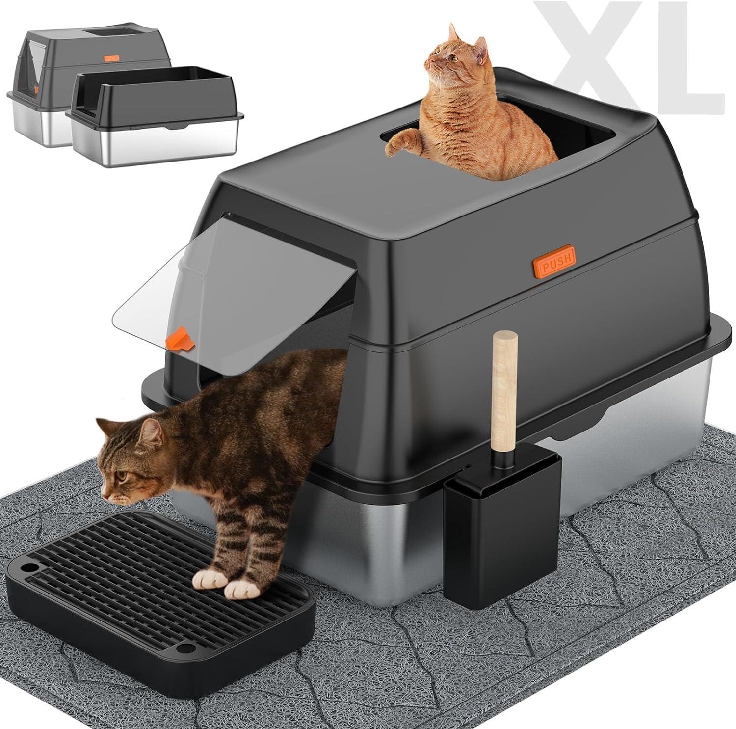 Stainless Steel Litter Box Showdown: Front Entry vs. Scoop & Mat-Surprising Modern Insight?
