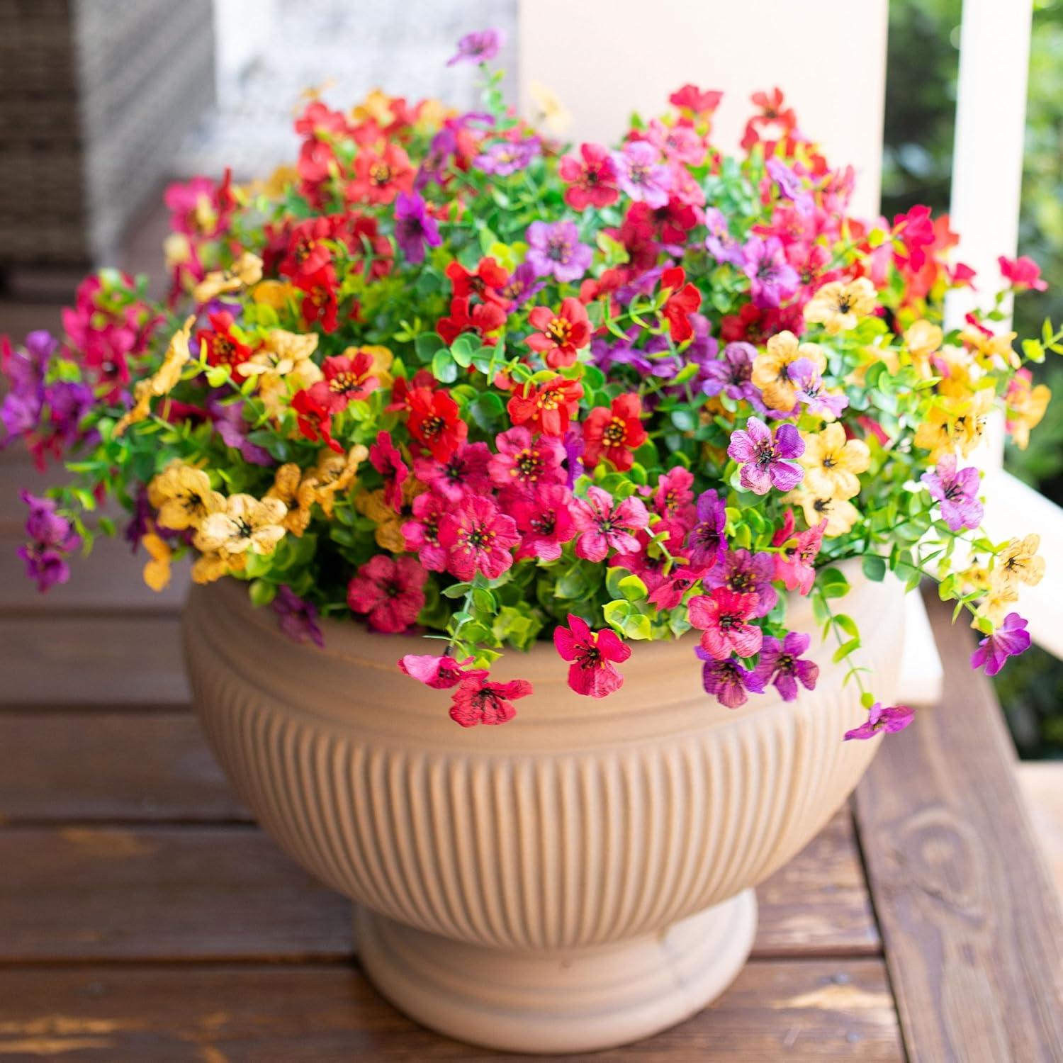 Showdown: Artificial Flowers Tested for Outdoor/Indoor Versatility - Color Mix, Eucalyptus Texture, Boxwood Durability