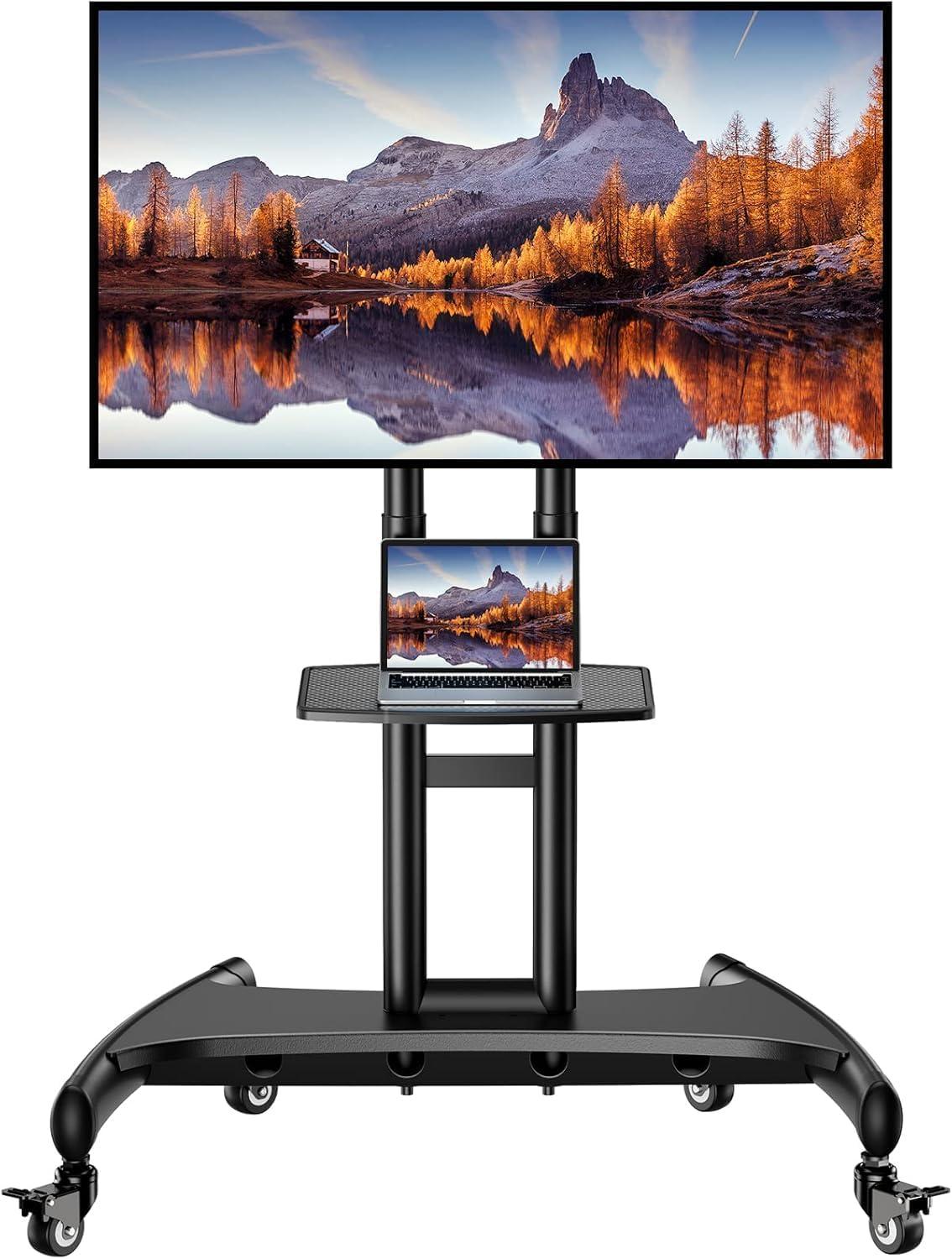 Perlegear Mobile TV Cart vs. Traditional: Height Adjust, 100lbs Tested, Outdoor Mobility