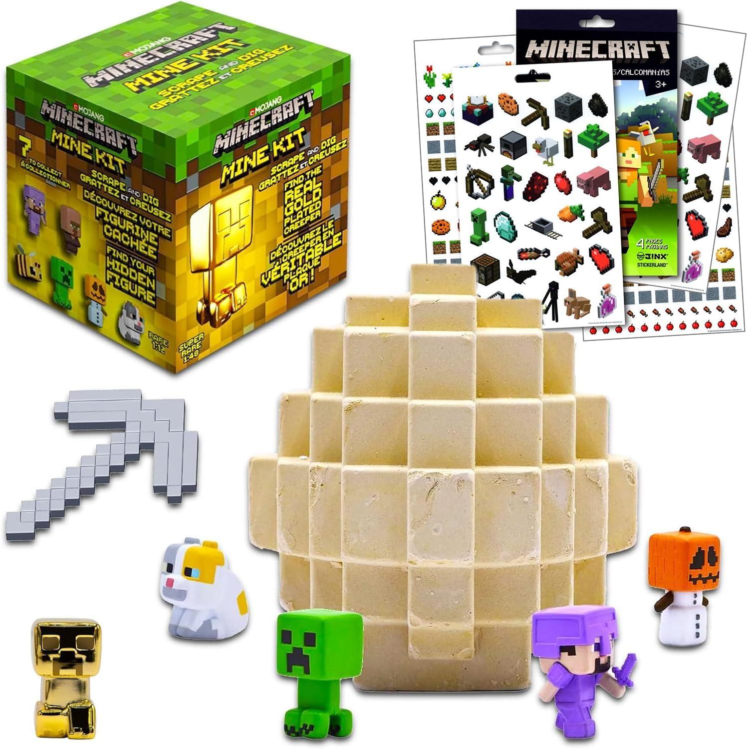 Minecraft Mine Kit vs. Dig It Toy: Surprising Gold Creeper Power… (Stickers Included!)