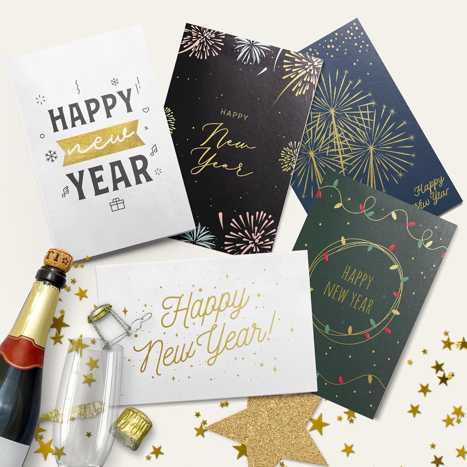 Bulk Buying Showdown: 24 New Year Cards with Envelopes for Seasonal Greetings
