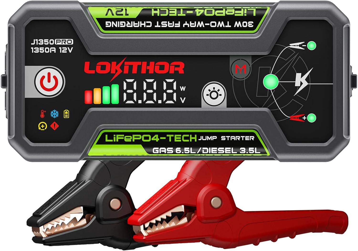 Car Jump Starter Showdown: J1350 PRO Tested with ConnectMax, 30W Fast Charge, 1350 Amp LiFePO4, 2000 Cycles for Gas & Diesel