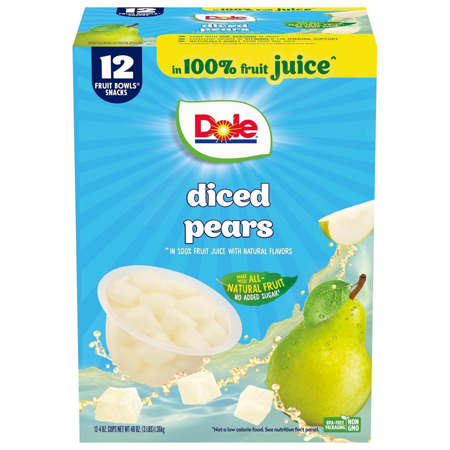 Dole Diced Pears vs. 4 oz Fruit Bowls 12-Pack: Surprising Convenience Insight for On-the-Go Snack Lovers