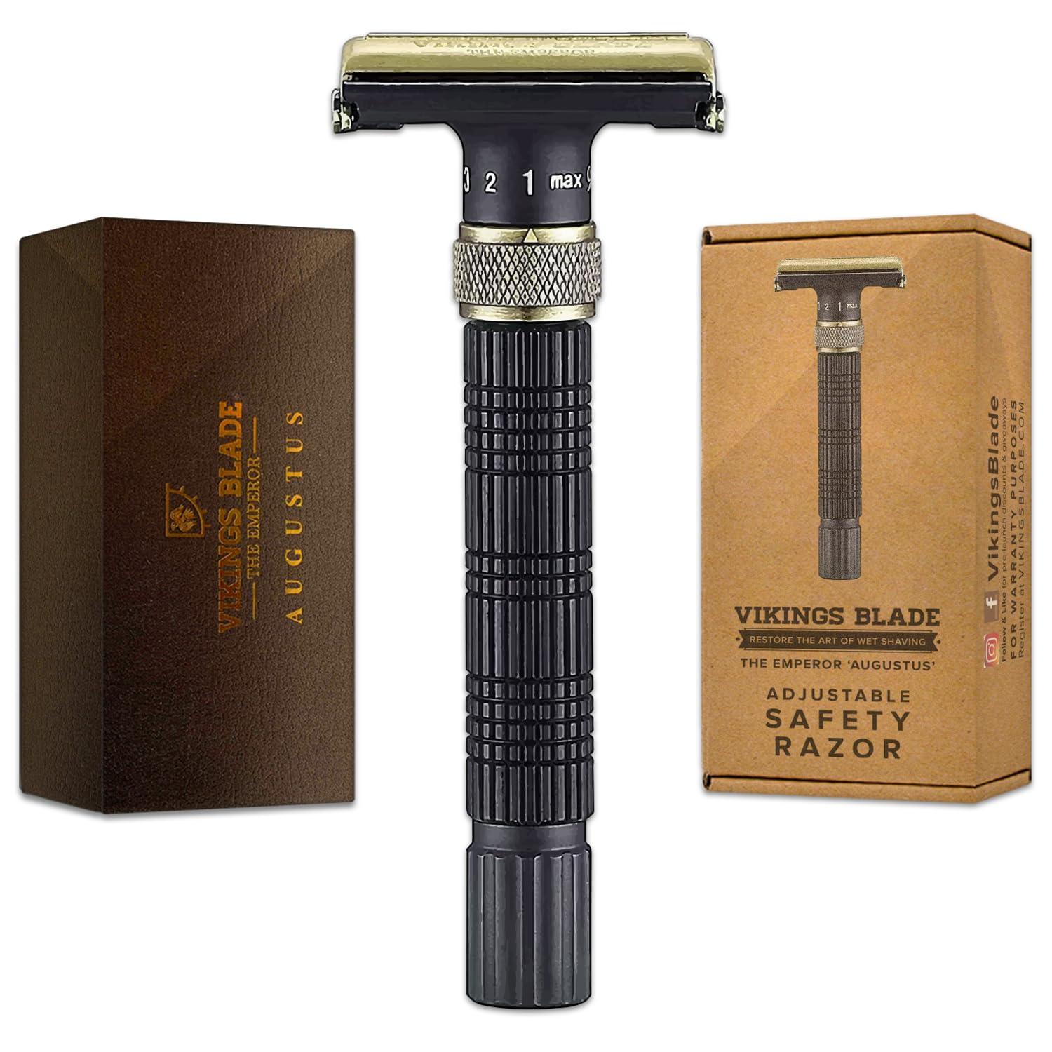 VIKINGS BLADE Adjustable Double Edge Razor vs. Emperor "Augustus" Jade Inlay Case: Surprising Eco-Friendly Edge