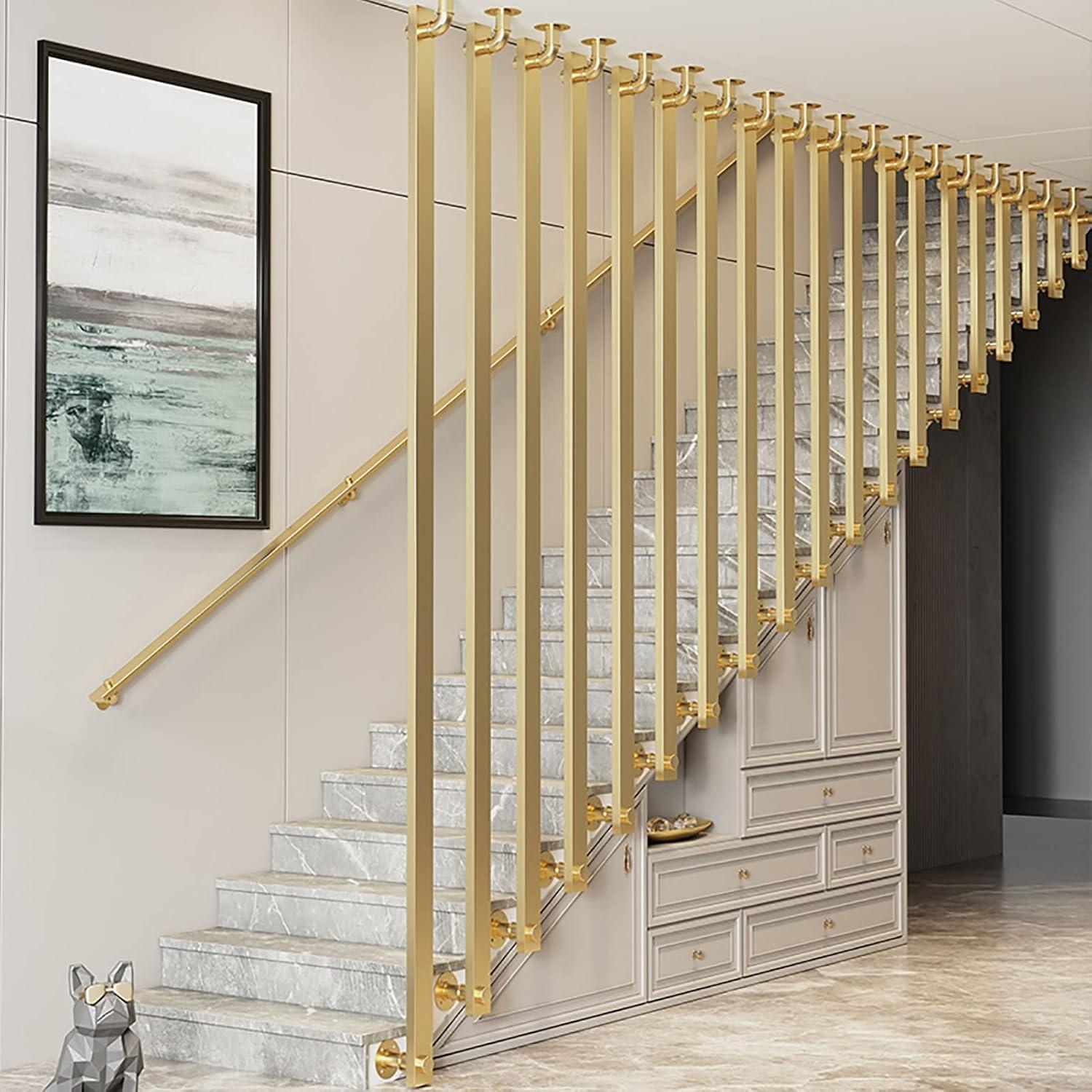 Versus Safety Handrails: Side Mount, Disassemble, Galvanized, Gold 45cm for Elderly Support