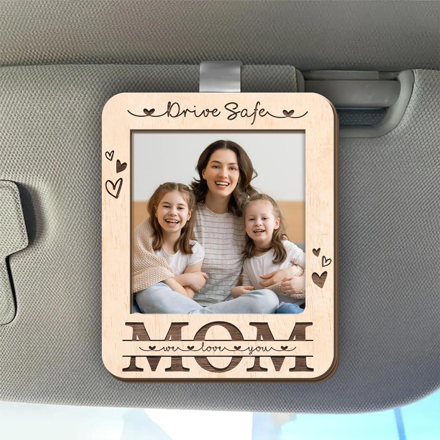 Waterproof Decal Tested for 6 Years of Road-Worthiness with Funny Heart Design"
"Wooden Frame Compared to Plastic: Personalized Photo Keepsake for Mom's Ride"
"7.5x2 Inch Versus Standard: Durable Decal for Any Smooth Surface